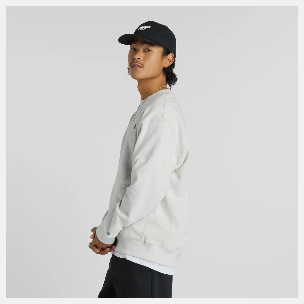 French Terry Crew - Oatmeal Heather - Bild 2