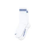 Rib Socks 2 Stripes - White / Blue