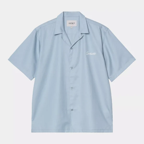 S/S Delray Shirt - Frosted Blue / White