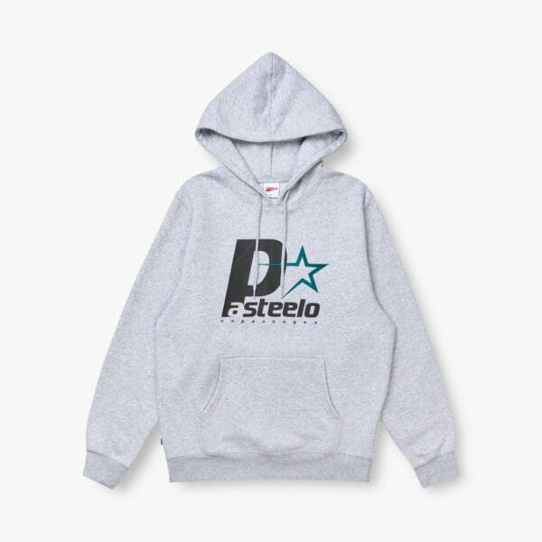 P STEELO HOODIE - HEATHER GREY / BLACK