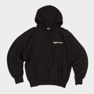Script Embroidery Hoodie - Black/Ivory