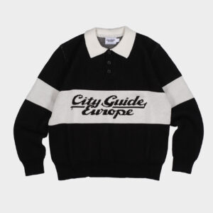 Menton Knitted Polo - Black/Ivory