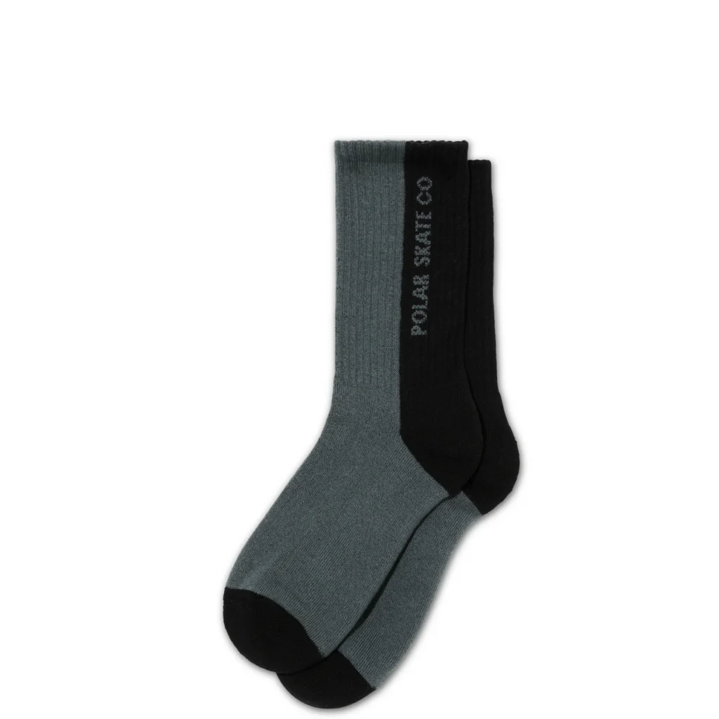 Polar Skate Co F25 Rib Socks Uniform Black