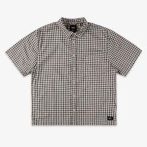 Larkspur Mini Plaid Shirt - Oatmeal Demitasse