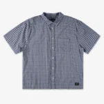Larkspur Mini Plaid Shirt - Dawn Mist Parisian Night