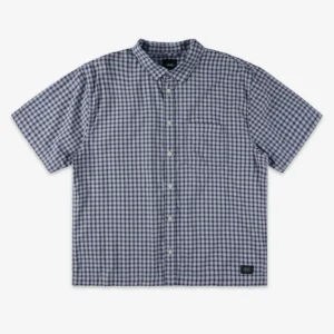 Larkspur Mini Plaid Shirt - Dawn Mist Parisian Night