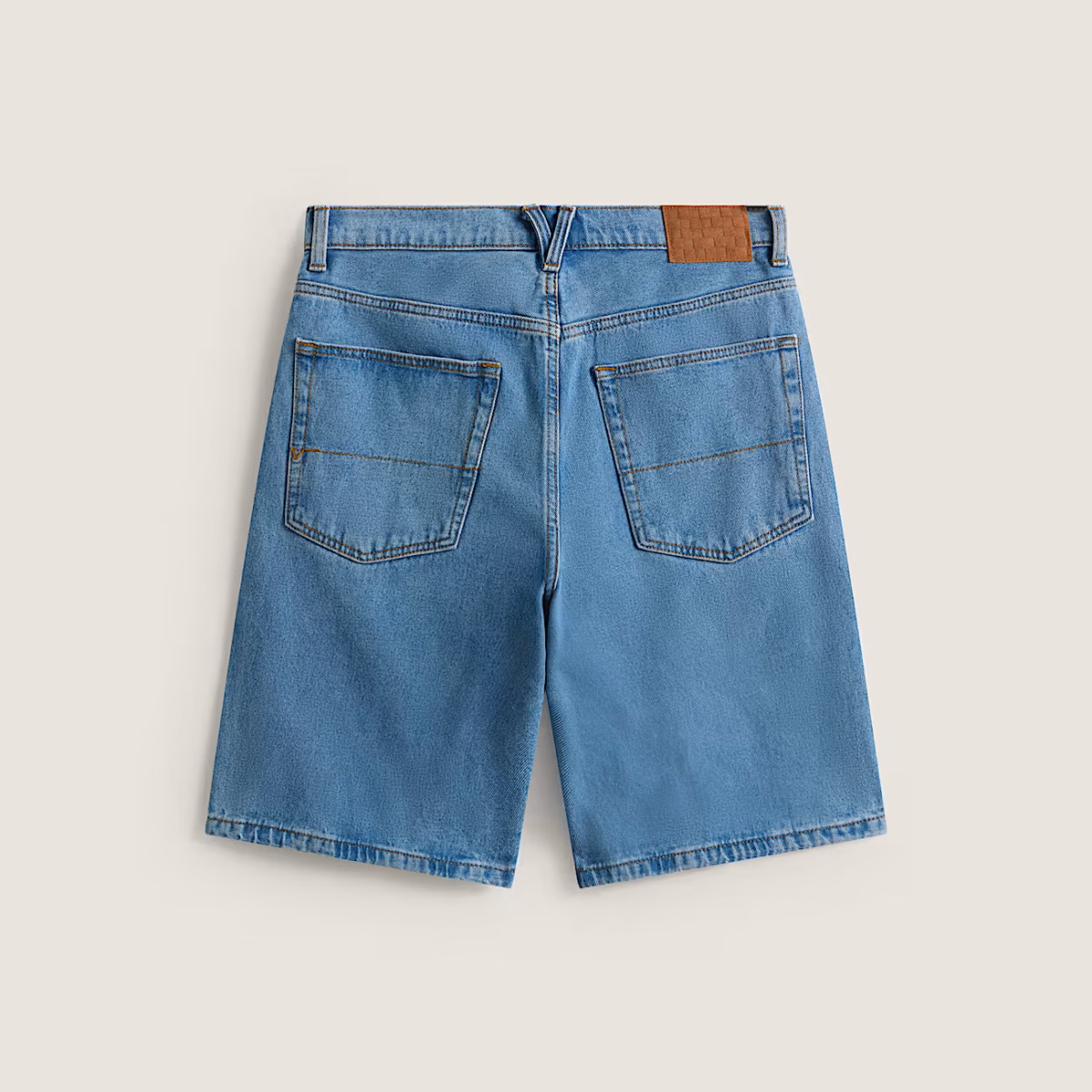 Check-5 Baggy Denim Short - Stone Washed Blue - Bild 2