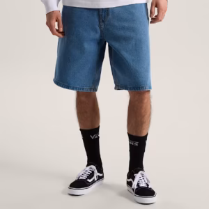 Check-5 Baggy Denim Short - Stone Washed Blue - Bild 3