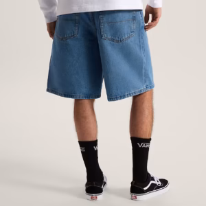 Check-5 Baggy Denim Short - Stone Washed Blue - Bild 4