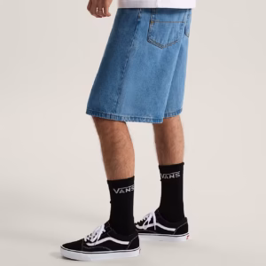 Check-5 Baggy Denim Short - Stone Washed Blue - Bild 5