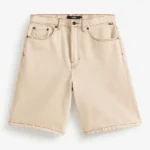 Check-5 Baggy Denim Short - Natural Seed