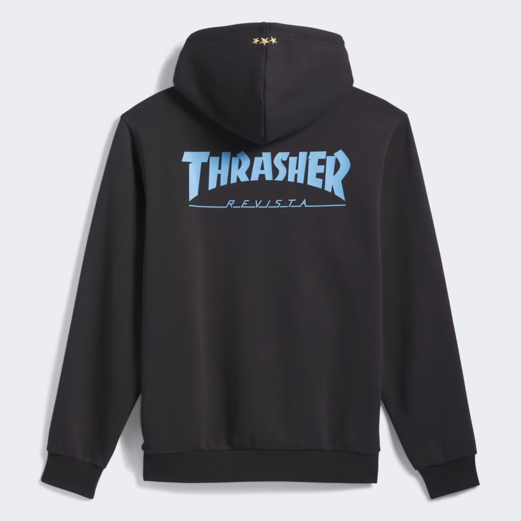 Argentina x Thrasher Hoodie Black KX4547 02 laydown hover