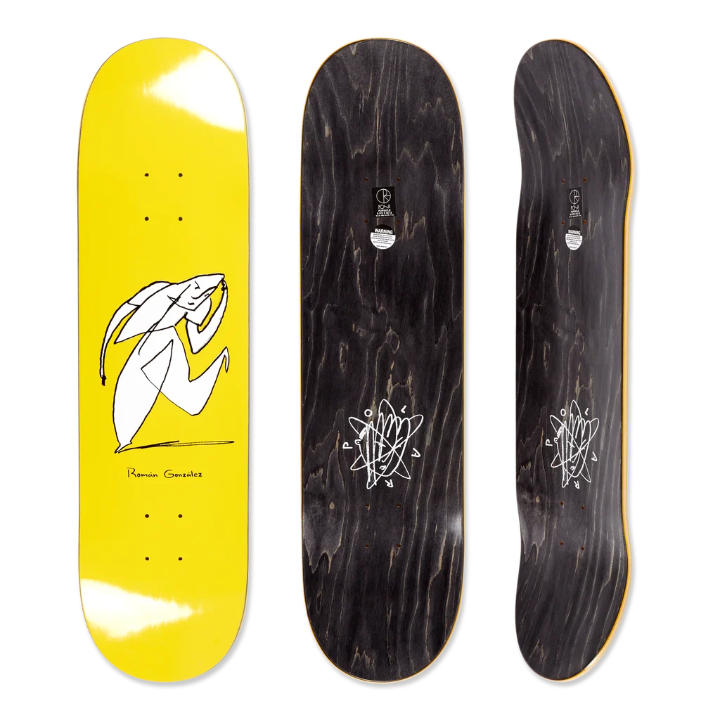 Polar Skate Co SP25 Hardgoods Deck Roman Gonzalez Stay In Motion Yellow