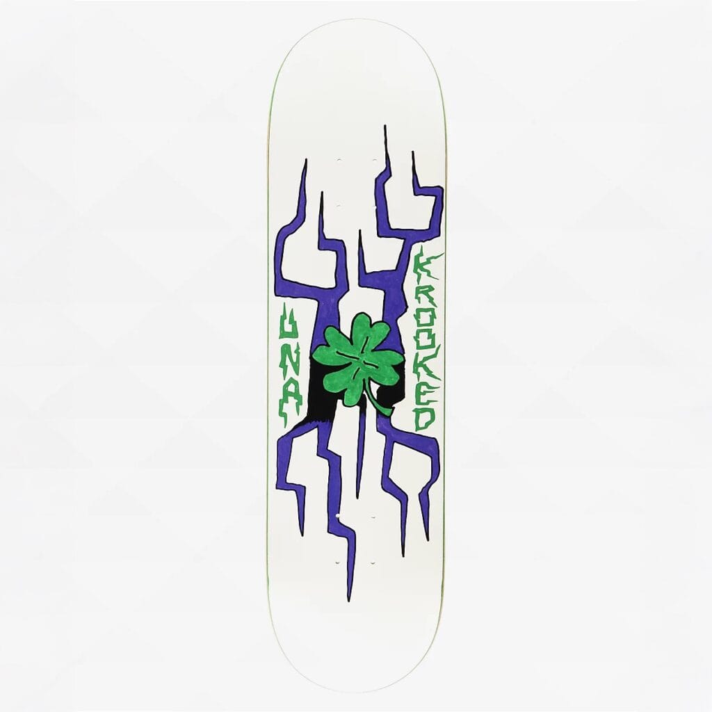 Krooked Una Lightning Clover 8.28 Skateboard Deck 402969 front US