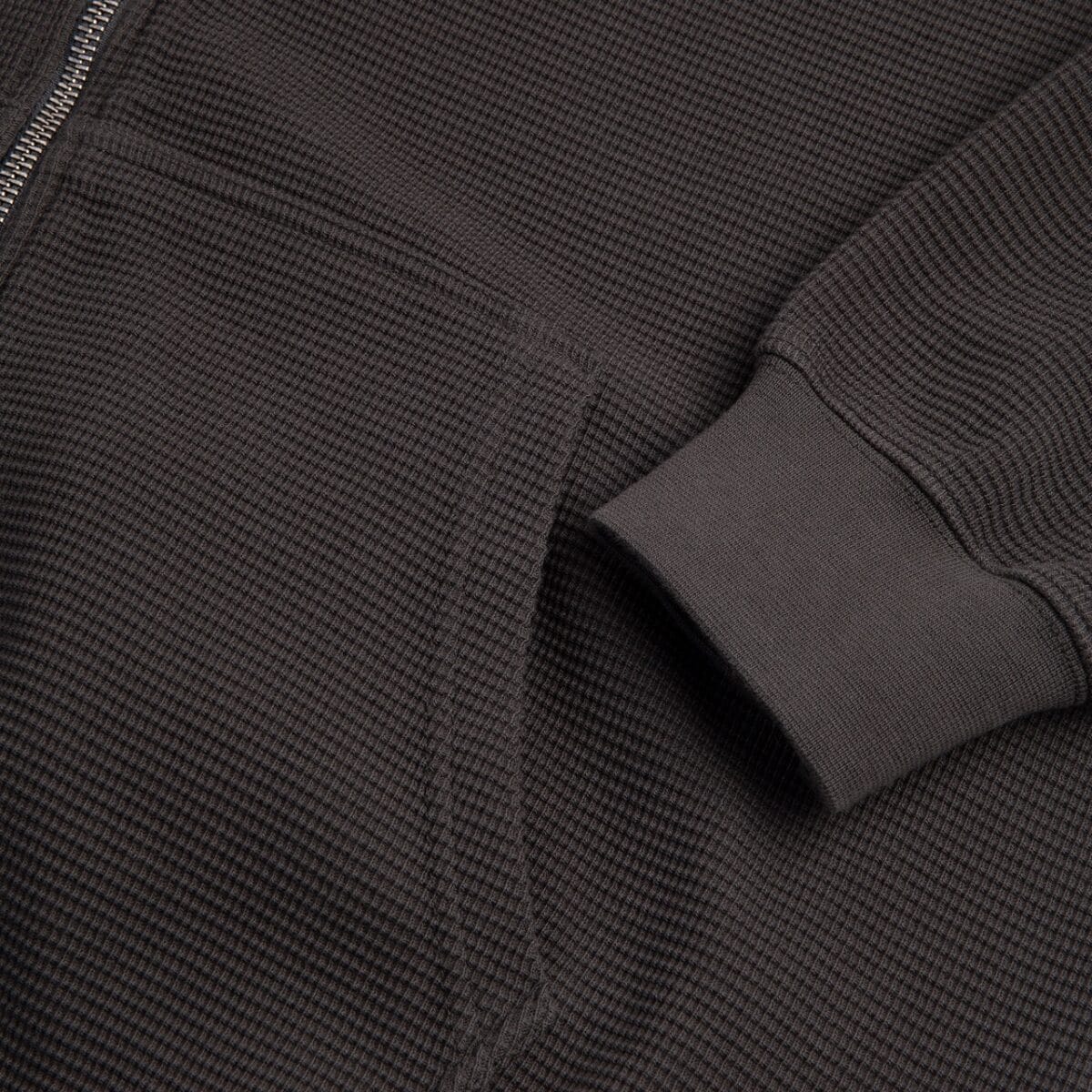 Waffle Zip Hoodie - Dirty Black - Bild 4