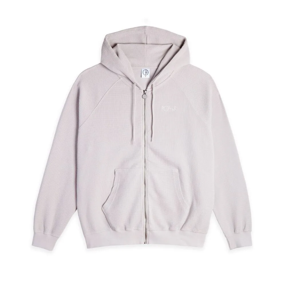 Polar Skate Co F26 Waffle Zip Hoodie Taupe 1 stor