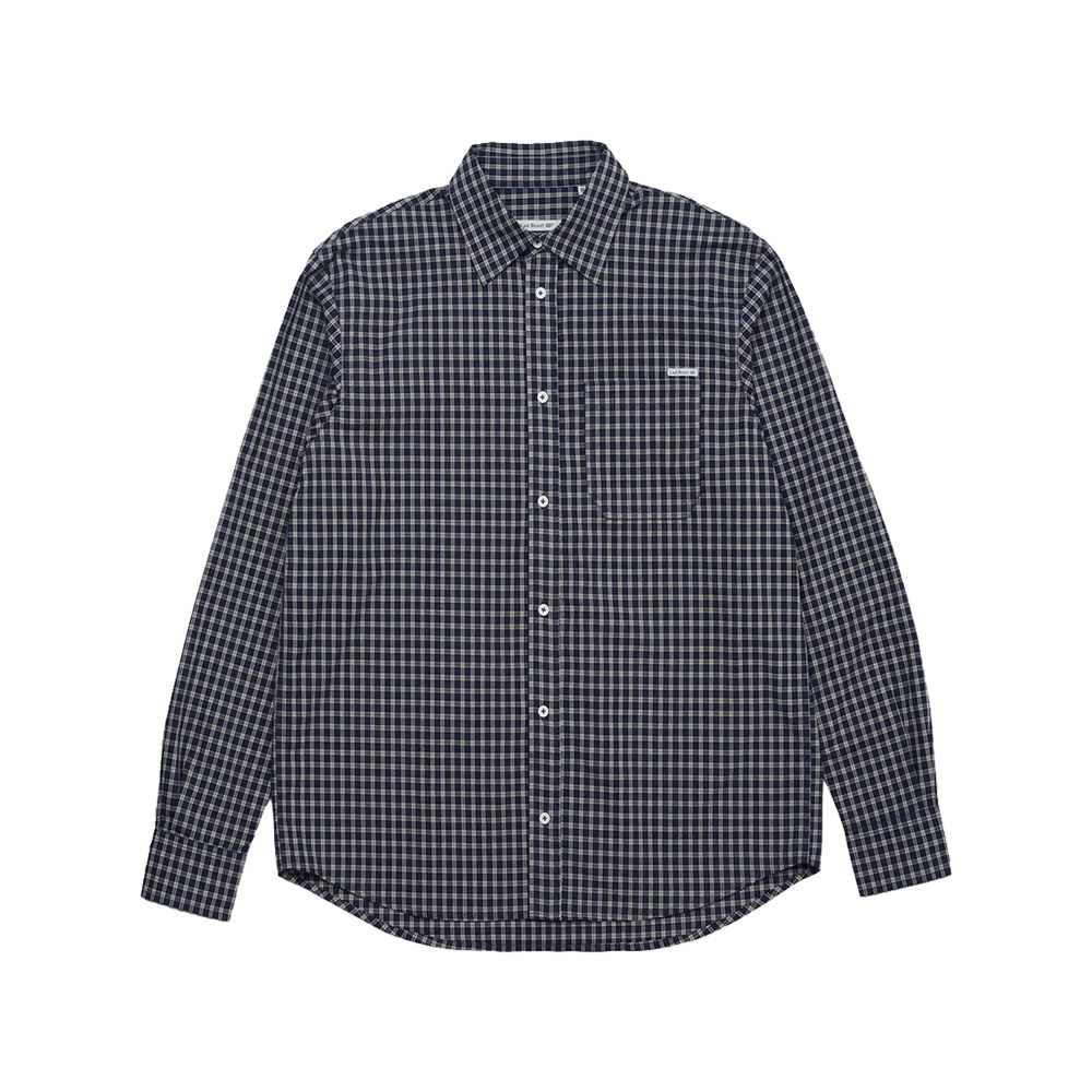 Last Resort OG LS Shirt Navy Grey Check Front